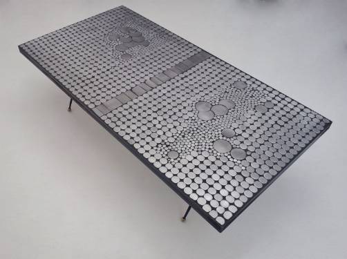 Ado Chale coffee table, sculptural metallic, aluminium & iron, 1960`s ca, Belgian